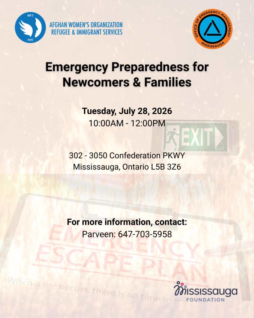 Emergency Preparedness for Newcomers & Families